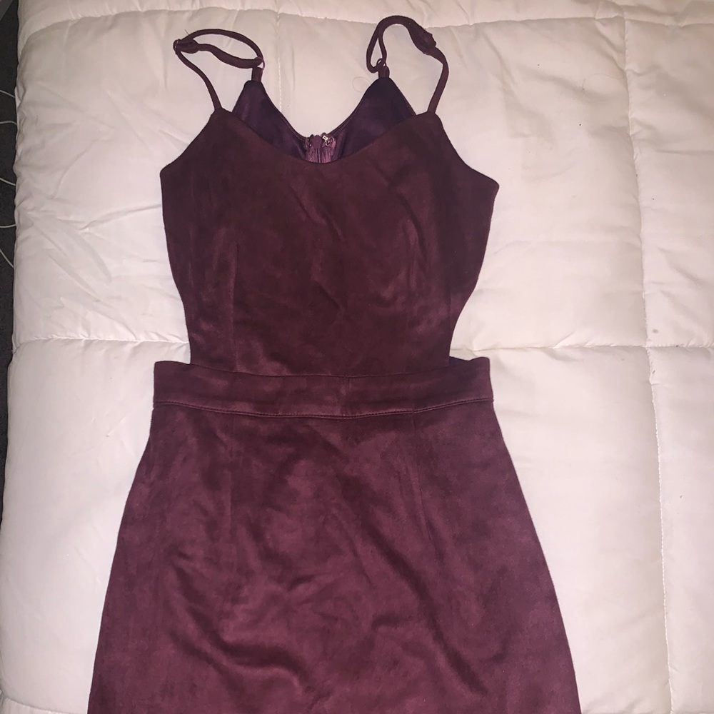 Suede cut-out dress